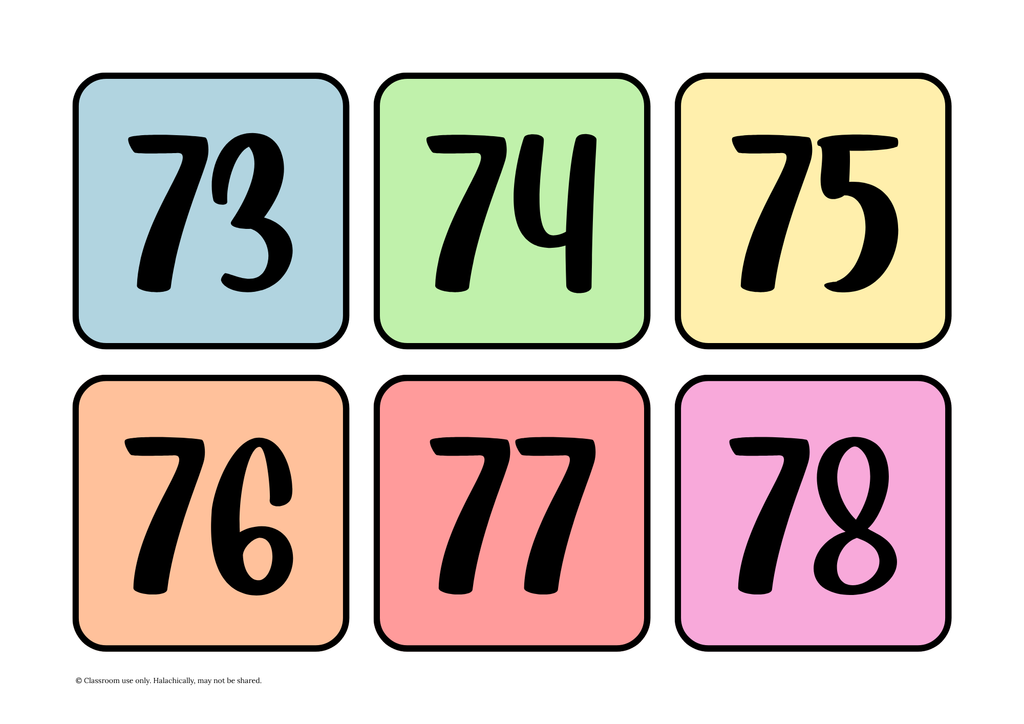 Number Flashcards 1 - 100 {Pre K-Grade 2}