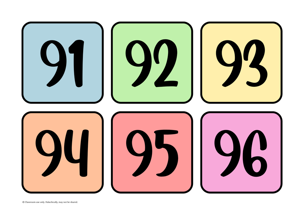 Number Flashcards 1 - 100 {Pre K-Grade 2}