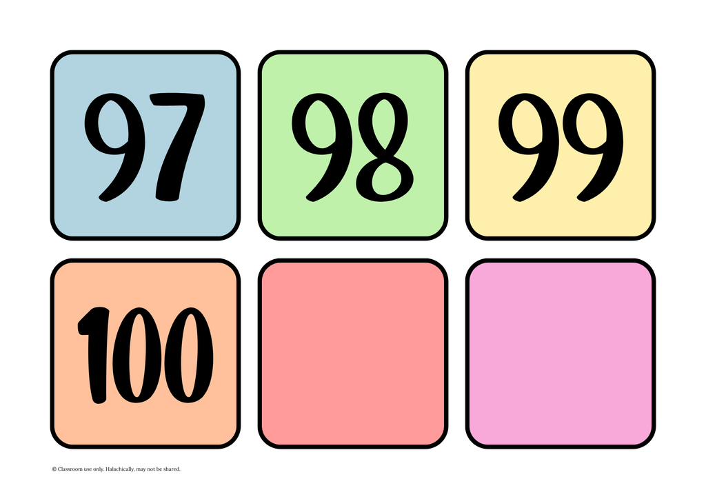 Number Flashcards 1 - 100 {Pre K-Grade 2}