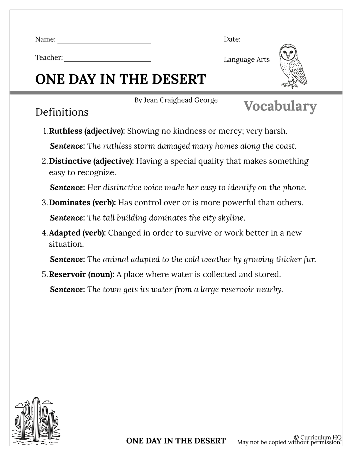One Day in the  Desert