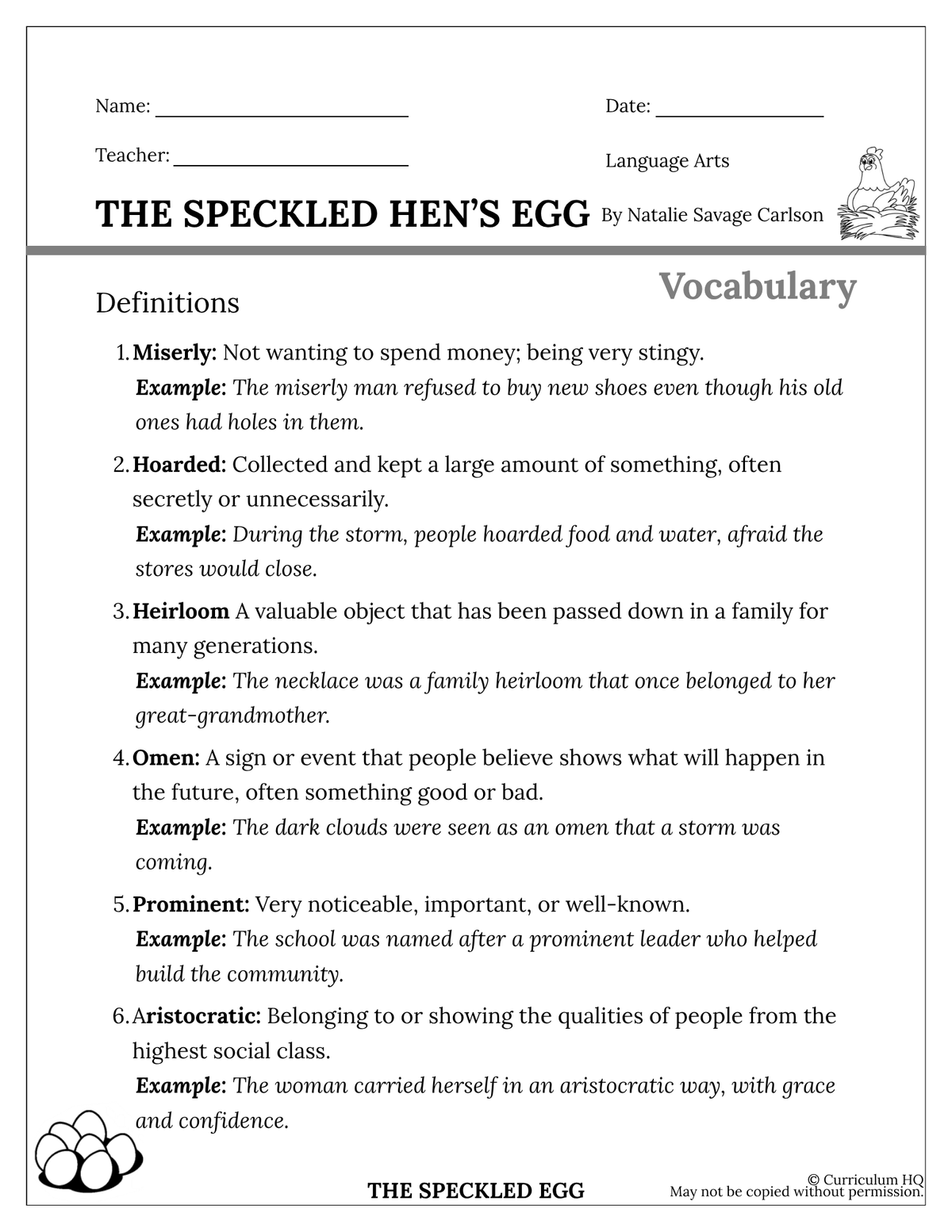 The Speckled Hen's Egg