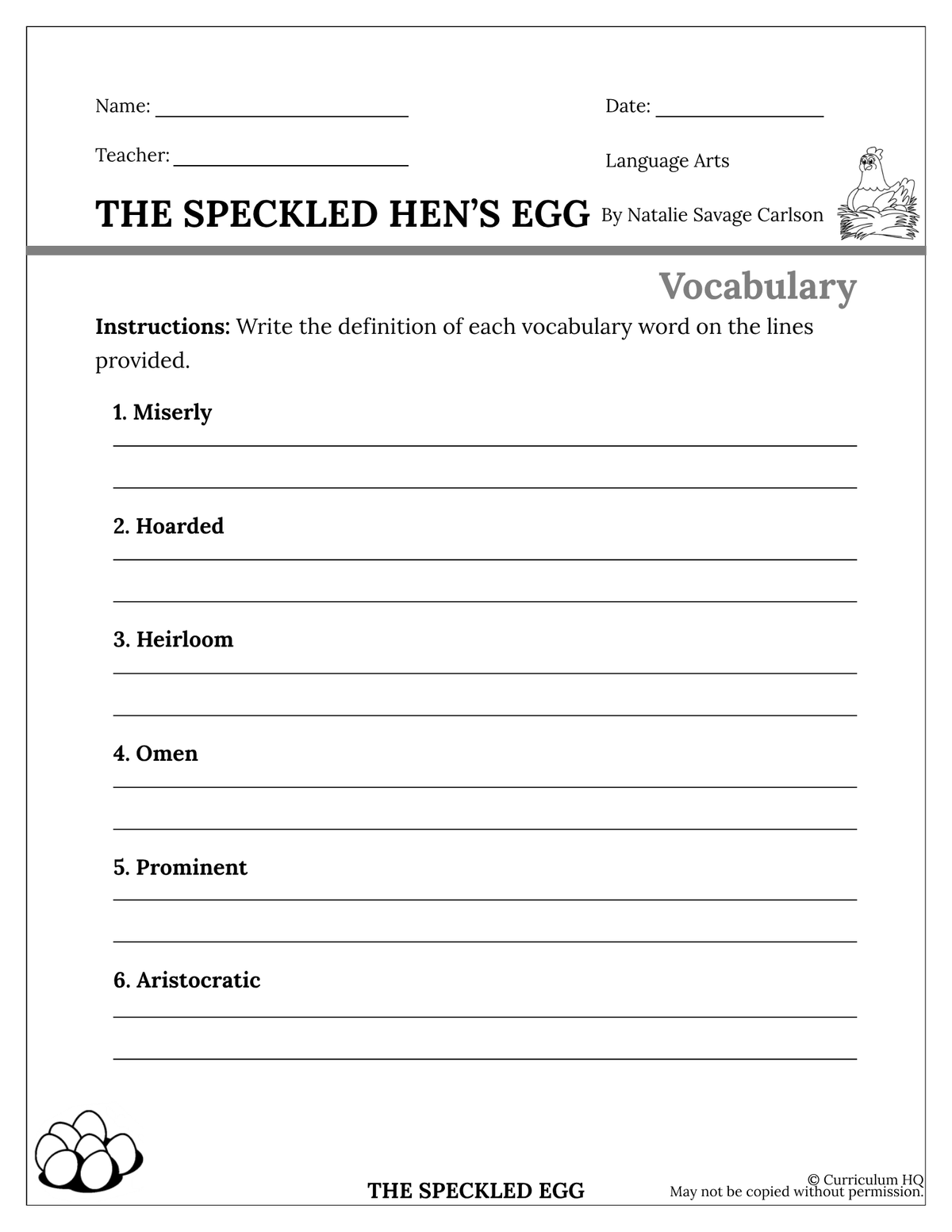 The Speckled Hen's Egg