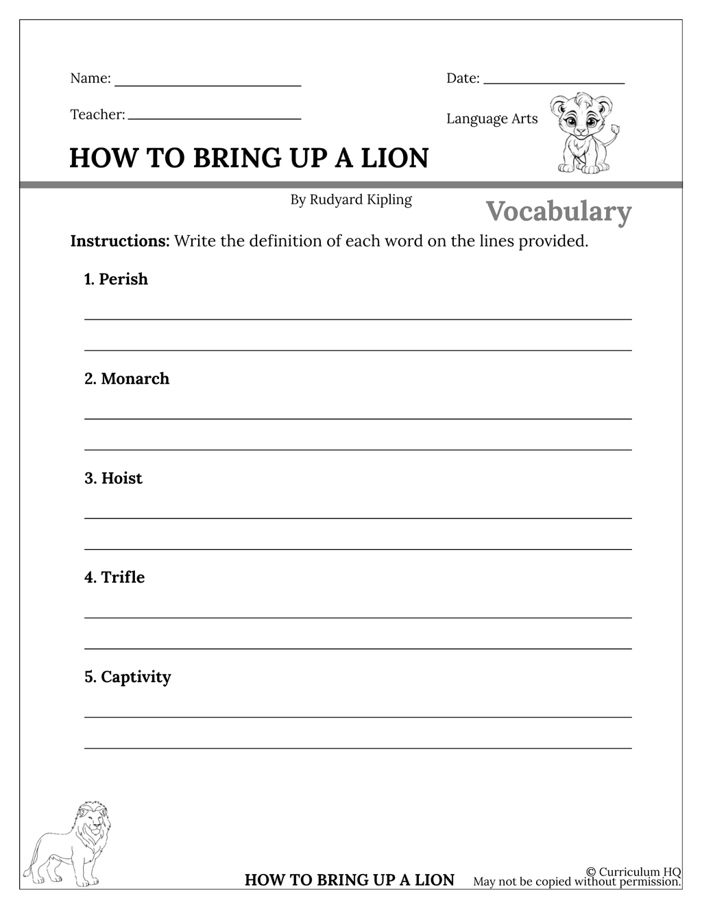 How to Bring Up a Lion