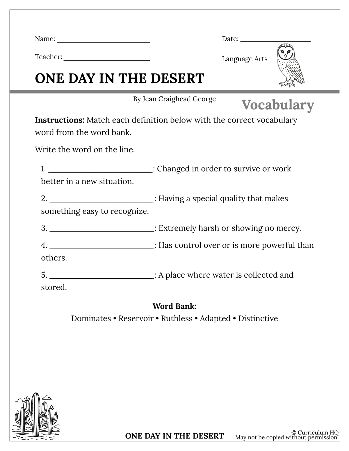 One Day in the  Desert