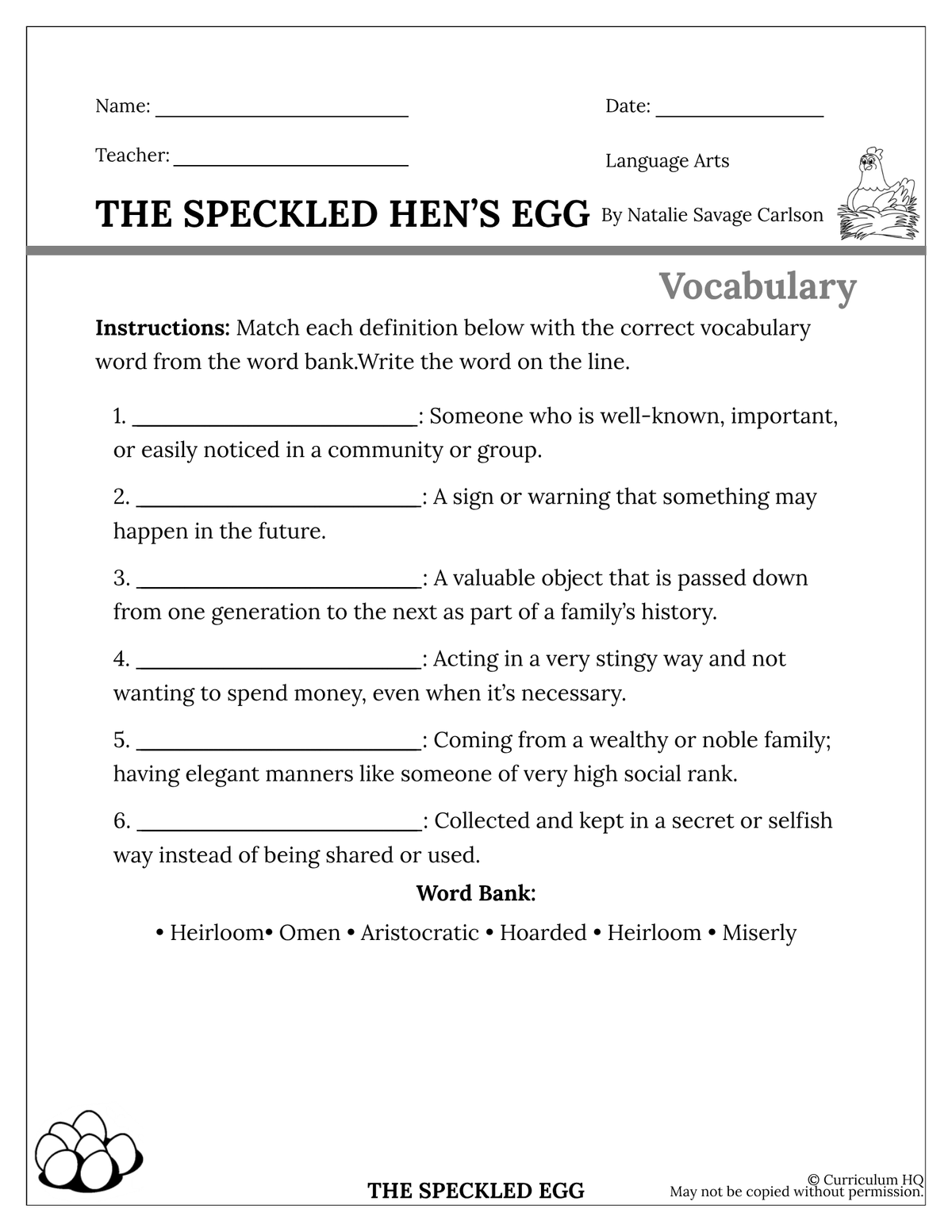 The Speckled Hen's Egg