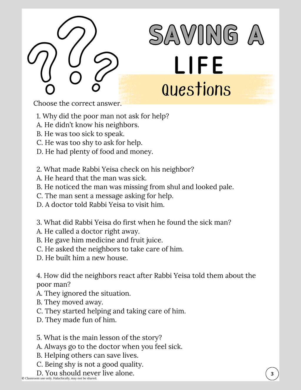 Saving a Life {3-5}