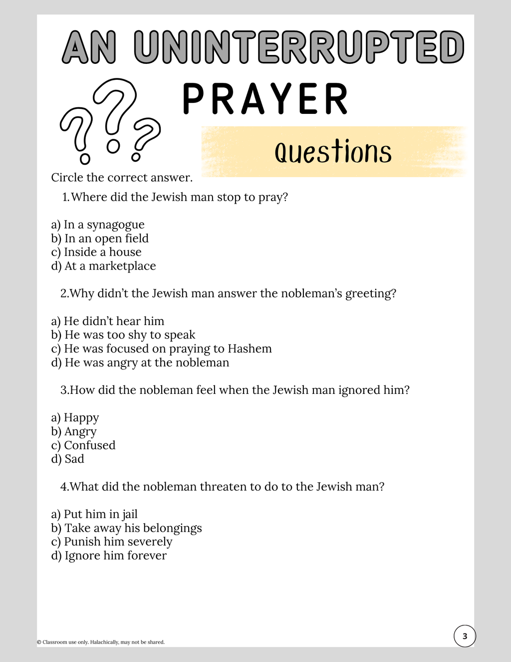 An Uninterrupted Prayer {3-5}