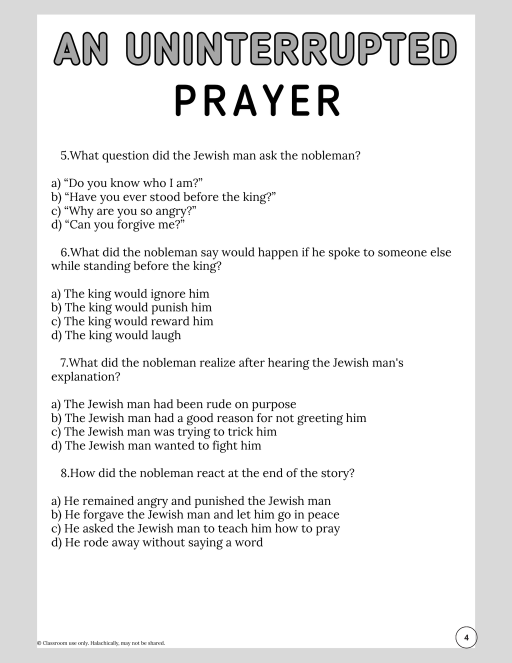An Uninterrupted Prayer {3-5}