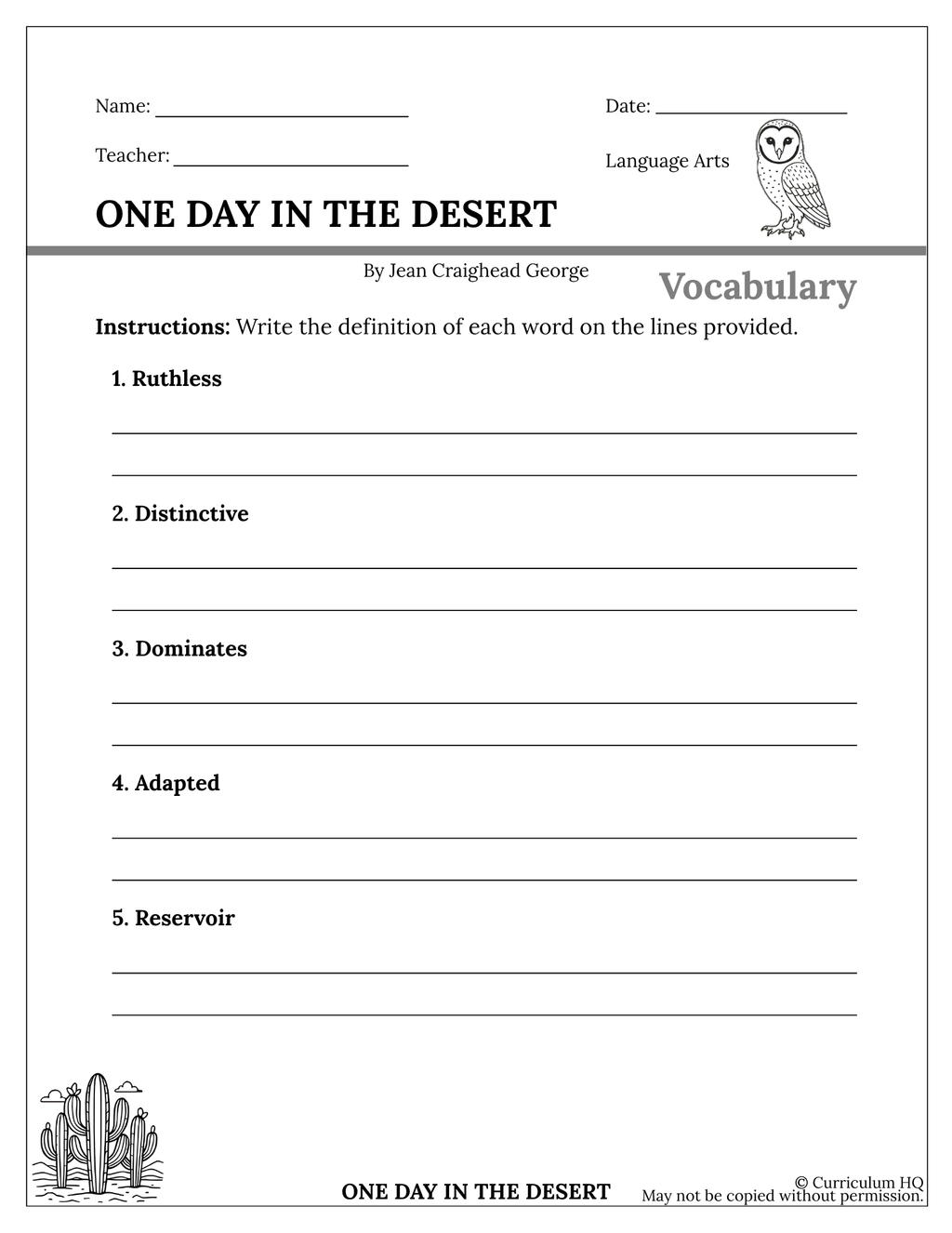 One Day in the  Desert