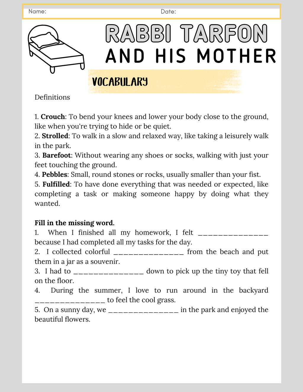 Rabbi Tarfon and his Mother {3-5}