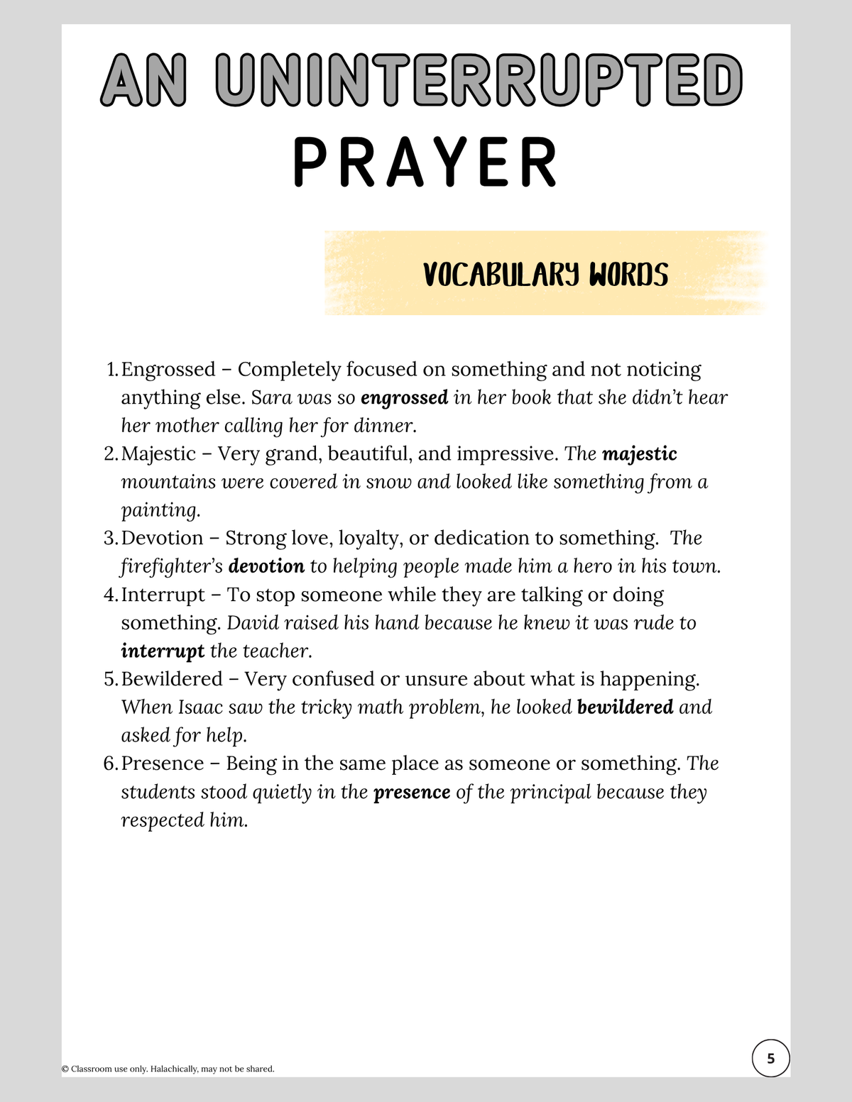 An Uninterrupted Prayer {3-5}