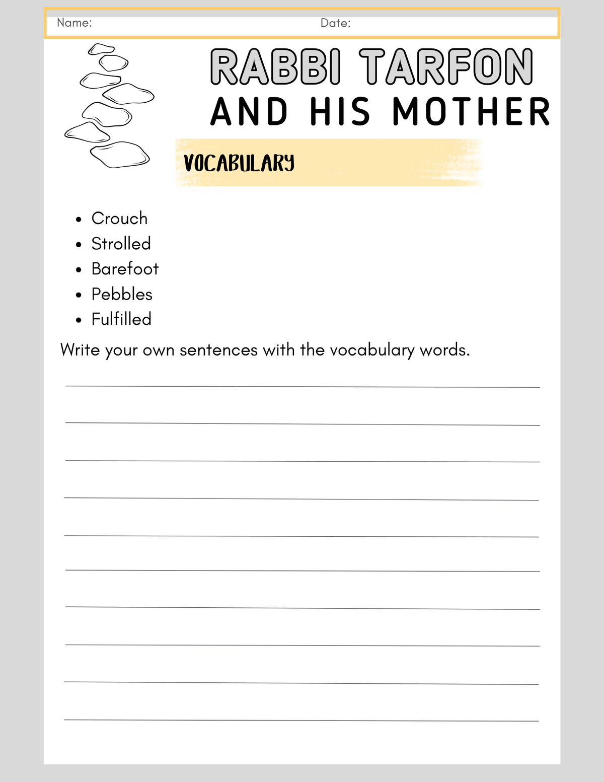 Rabbi Tarfon and his Mother {3-5}