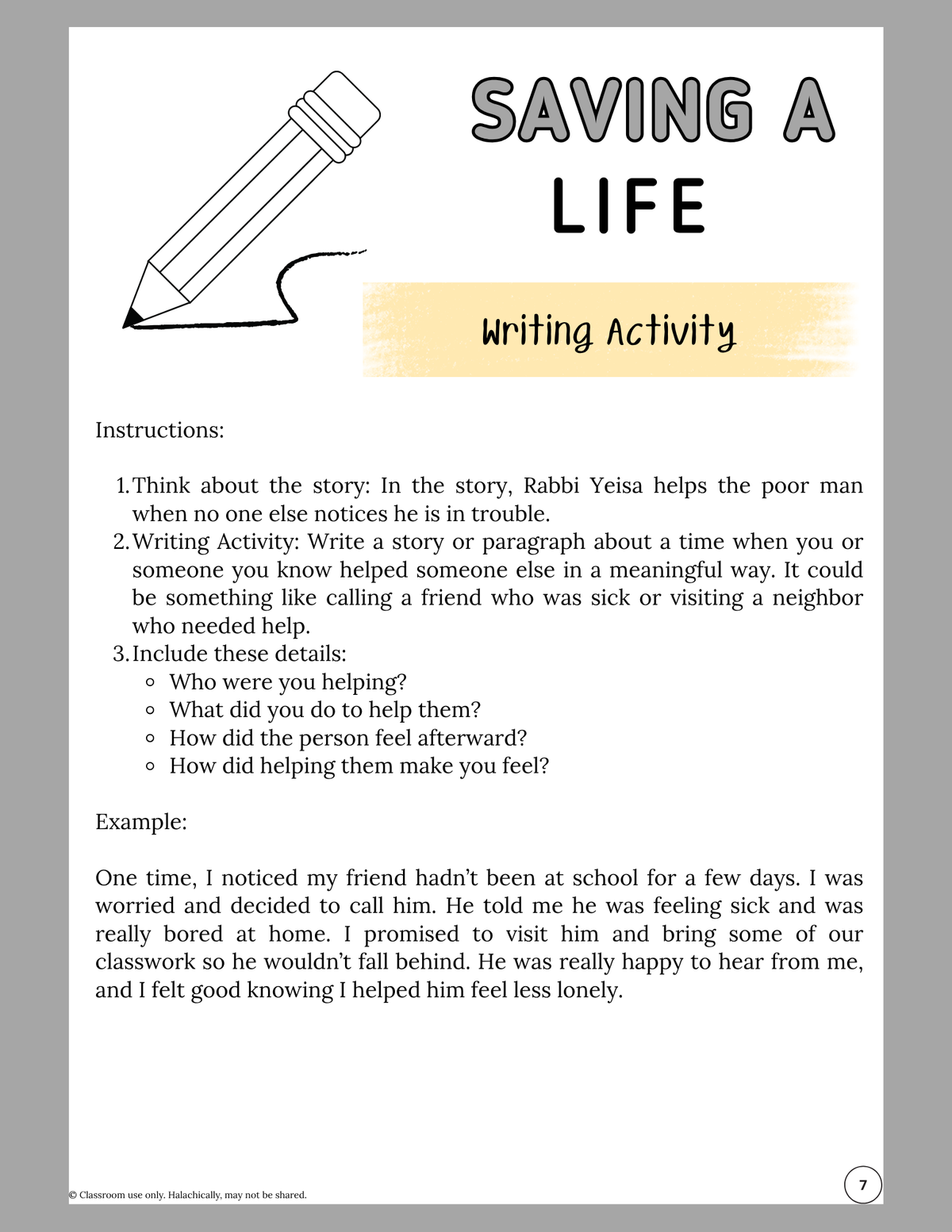 Saving a Life {3-5}