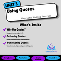 Biography Unit 3: Using Quotes